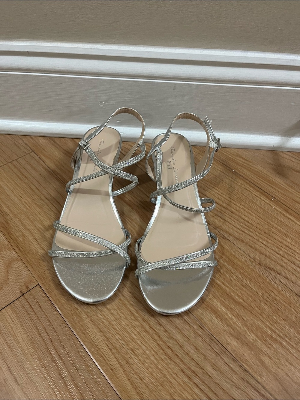 Paradox London Pink Silver Strappy Sandals